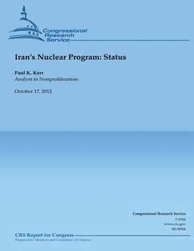 portada Iran's Nuclear Program: Status (en Inglés)