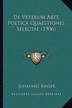 portada De Veterum Arte Poetica Quaestiones Selectae (1906) (en Latin)