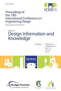 portada Proceedings of Iced13 Volume 6: Design Information and Knowledge (en Inglés)
