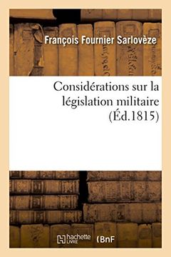 portada Considérations sur la législation militaire (Sciences Sociales)