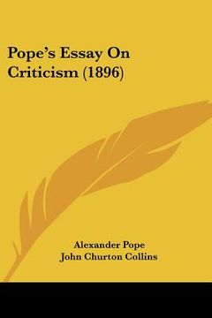 portada pope's essay on criticism (1896) (en Inglés)