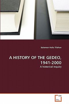 portada a history of the gedeo, 1941-2000 (en Inglés)
