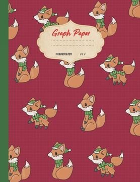 portada Graph paper: Cute Christmas foxes theme cover. Large US letter 8.5x11. 5x5 engineering 1/2 inch graphing grid.