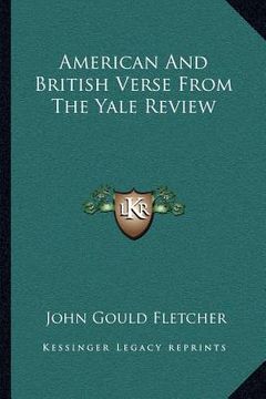 portada american and british verse from the yale review (en Inglés)