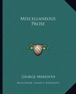 portada miscellaneous prose (in English)