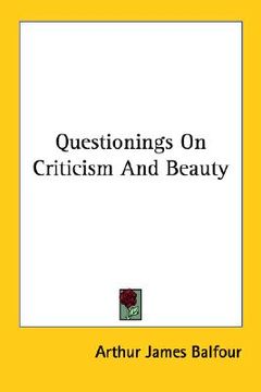 portada questionings on criticism and beauty (en Inglés)