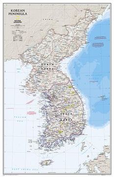 portada National Geographic Korean Peninsula Wall Map - Classic (23.25 X 35.75 In)