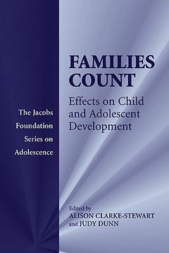 portada Families Count Paperback: Effects on Child and Adolescent Development (The Jacobs Foundation Series on Adolescence) (en Inglés)