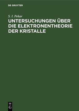 portada Untersuchungen Über die Elektronentheorie der Kristalle (en Alemán)