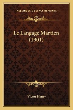 portada Le Langage Martien (1901) (en Francés)