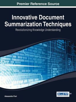 portada Innovative Document Summarization Techniques (Advances in Data Mining and Database Management)