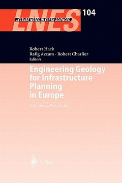 portada engineering geology for infrastructure planning in europe: a european perspective (en Inglés)