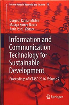portada Information and Communication Technology for Sustainable Development: Proceedings of Ict4Sd 2016, Volume 2 (Lecture Notes in Networks and Systems) 