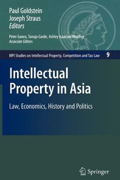 portada intellectual property in asia: law, economics, history and politics (in English)