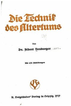 portada Die technik des altertums (in German)