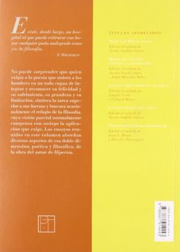 portada Hölderlin. Poesía y Pensamiento ( Títulos en Coedición y Fuera de Colección) (in Spanish)