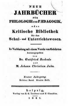 portada Neue Jahrbucher fur Philologie und Paedagogik (en Alemán)