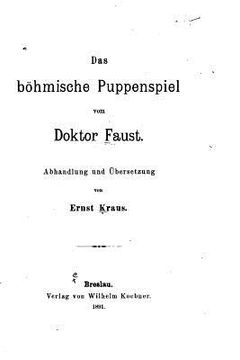 portada Das böhmische Puppenspiel vom Doktor Faust (en Alemán)