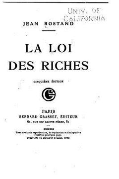 portada La loi des riches (en Francés)