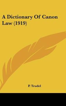 portada a dictionary of canon law (1919) (en Inglés)