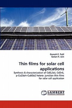 portada thin films for solar cell applications (en Inglés)