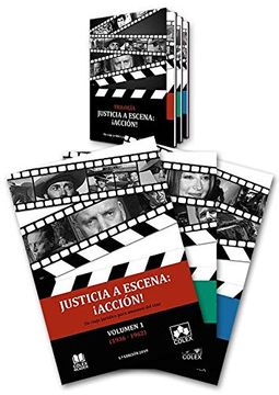 portada Trilogía. Justicia a Escena:  Acción!  Edición Coleccionista. Tres Libros. 21 Autores. Un Viaje Jurídico Para Amantes del Cine