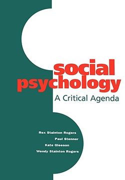 portada social psychology: a critical agenda (en Inglés)