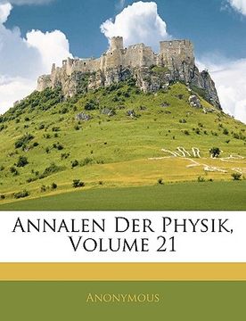 portada annalen der physik, volume 21 (in English)