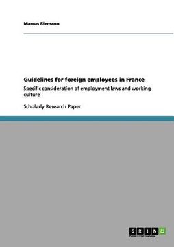 portada guidelines for foreign employees in france (en Inglés)