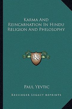 portada karma and reincarnation in hindu religion and philosophy (en Inglés)