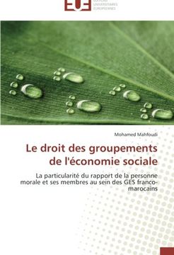 portada Le Droit Des Groupements de L'Economie Sociale