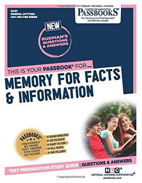 portada Memory for Facts & Information (en Inglés)