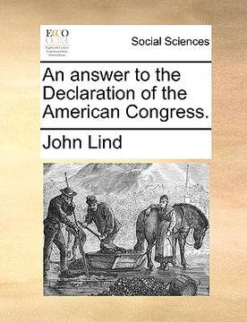 portada an answer to the declaration of the american congress. (en Inglés)