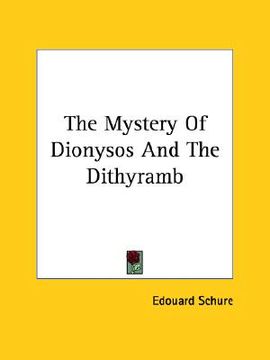 portada the mystery of dionysos and the dithyramb