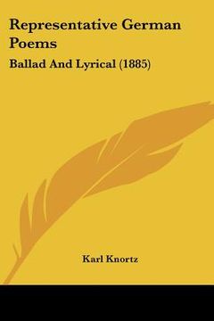 portada representative german poems: ballad and lyrical (1885)
