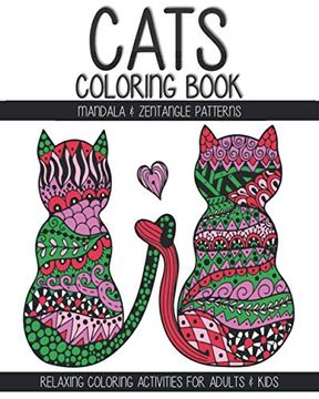portada Cats Coloring Book: Mandala & Zentangle patterns. Relaxing coloring activities for Adults & Kids (en Inglés)