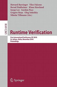 portada runtime verification: first international conference, rv 2010, st. julians, malta, november 1-4, 2010. proceedings (en Inglés)