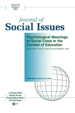 portada Psychological Meanings of Social Class in the Context of Education (in English)