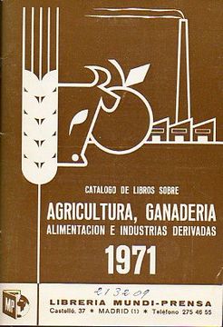portada catálogo de libros sobre agricultura, ganadería e industrias derivadas.