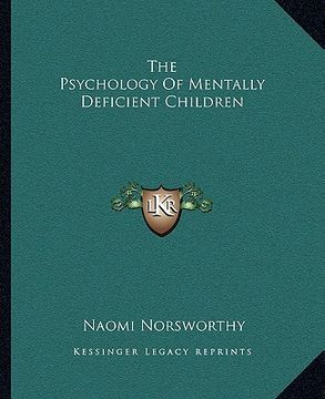 portada the psychology of mentally deficient children