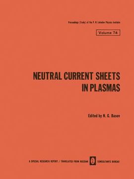 portada Neutral Current Sheets in Plasmas (en Inglés)