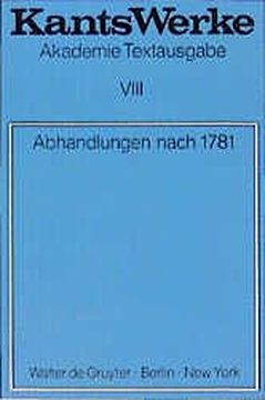 portada Abhandlungen Nach 1781 (Kants Werke Akademie-Textausgabe) (German Edition)