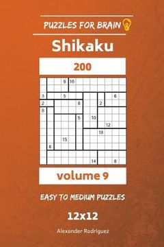 portada Puzzles for Brain - Shikaku 200 Easy to Medium 12x12 vol. 9 (en Inglés)