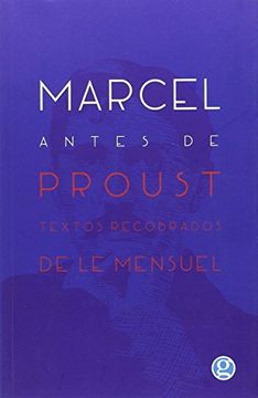 portada Marcel Antes de Proust (in Spanish)