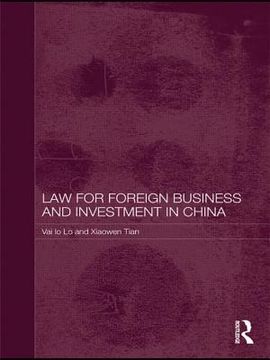 portada law for foreign business and investment in china (en Inglés)