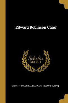 portada Edward Robinson Chair (en Inglés)