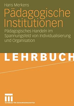 portada Pädagogische Institutionen: Pädagogisches Handeln Im Spannungsfeld Von Individualisierung Und Organisation (en Alemán)