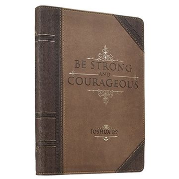 portada Antique Book "Be Strong & Courageous" Zippered Flexcover Journal - Joshua 1:9 (en Inglés)