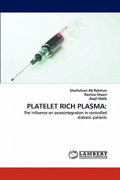 portada platelet rich plasma (en Inglés)