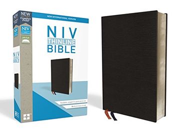 portada NIV, Thinline Bible, Bonded Leather, Black, Indexed, Red Letter Edition (en Inglés)